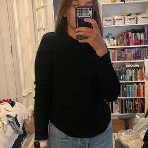 Shimmery black high neck long sleeve. L.